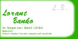 lorant banko business card