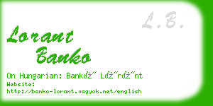 lorant banko business card